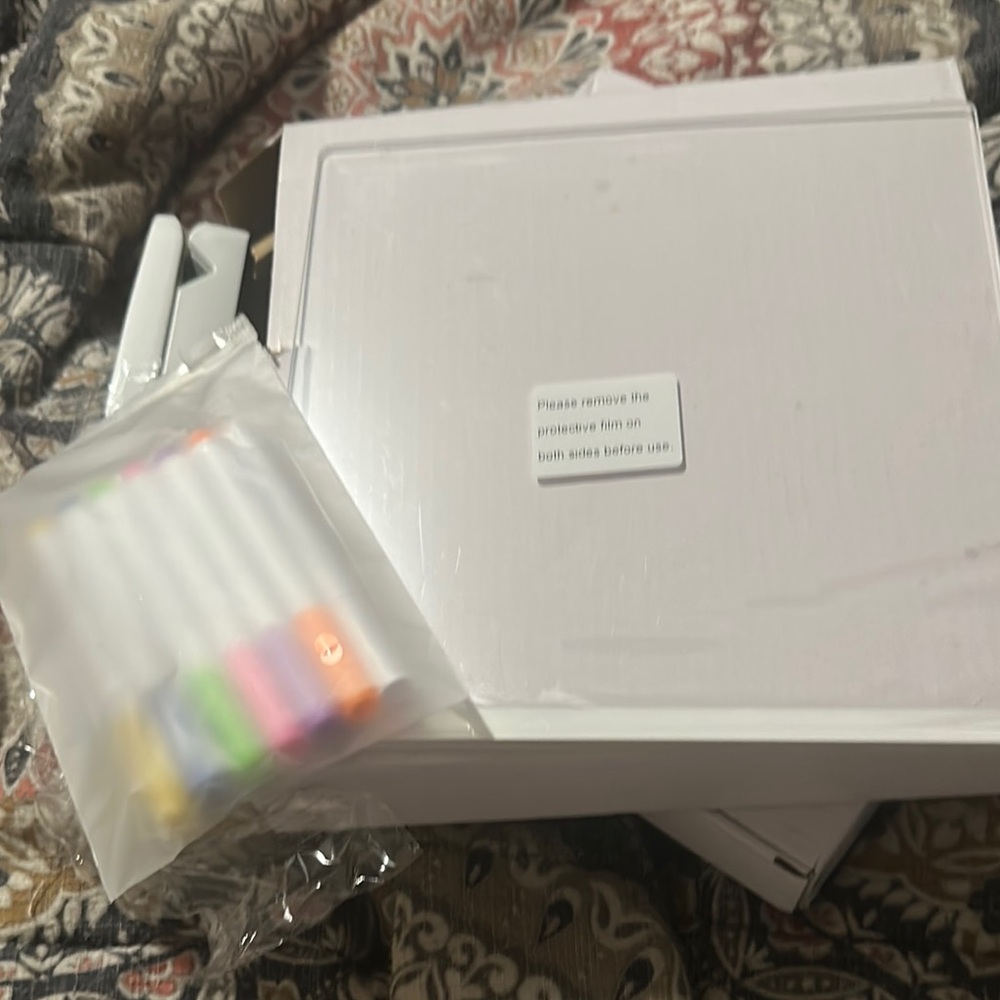 White LED Board with Colorful Markers & Stand